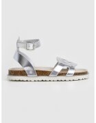 Pepe Jeans London Sandale cu varf rotund si catarama - Argintiu