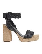 Pepe Jeans London Sandale de piele ecologica cu toc masiv - Negru