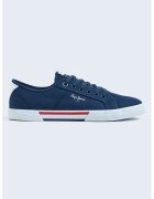 Pepe Jeans London Tenisi de panza cu logo - Bleumarin