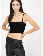 Pepe Jeans London Top crop din amestec de lana Dua Lipa x Pepe Jeans - Negru