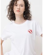 Pepe Jeans London Tricou cu decolteu la baza gatului si design pe spate - Alb