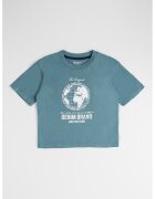 Pepe Jeans London Tricou cu decolteu la baza gatului si imprimeu grafic Medgar - Verde inchis