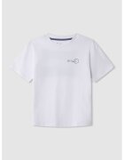 Pepe Jeans London Tricou cu decolteu la baza gatului si imprimeu pe spate - Alb/Negru/Maro taupe