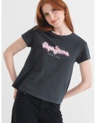Pepe Jeans London Tricou de bumbac Becky - Albastru prafuit/Alb optic/Roz prafuit