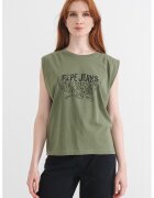 Pepe Jeans London Tricou de bumbac Bertha - Verde feriga