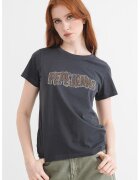 Pepe Jeans London Tricou de bumbac cu logo cu strasuri - Albastru inchis/Argintiu
