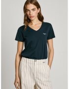 Pepe Jeans London Tricou din bumbac cu decolteu in V - Albastru ultramarin