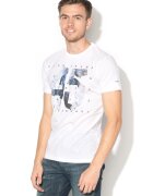 Pepe Jeans London Tricou din bumbac cu imprimeu frontal Anniversary - Alb