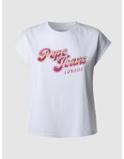 Pepe Jeans London Tricou din bumbac cu imprimeu logo - Rosu/Alb/Roz fandango