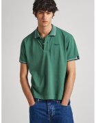 Pepe Jeans London Tricou polo de bumbac cu aspect pique - Verde feriga