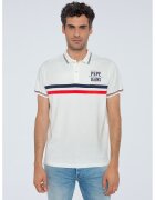 Pepe Jeans London Tricou polo regular fit cu accente cu model colorblock - Rosu/Alb/Bleumarin