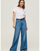 Pepe Jeans London Tricou regular fit cu logo discret - Alb