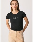 Pepe Jeans London Tricou slim fit cu logo - Negru