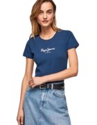 Pepe Jeans Tricou dama Virginia - maneci scurte - bumbac/elastan - bleumarin