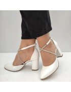 PERLLA Pantofi Eleganti Dama 3671-1 Albi Perlat - Alb - Alb