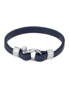 Philipp Blanc Bratara de piele - Argintiu - Argintiu/Bleumarin