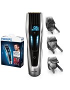 Philips Masina de tuns Seria 9000 HC9450/15 - 400 setari de lungime (0.5-42 mm) - 120 min autonomie fara fir /nelimitat cu fir - lame titan cu autoascutire - afisaj digital - 4 piepteni - senzor PowerAdapt - Negru/Argintiu