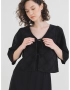 Pieces Bluza de bumbac organic Francis - Negru