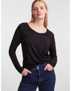 Pieces Bluza de lurex cu decolteu in V Billo - Negru
