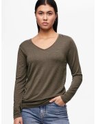 Pieces Bluza de lurex cu decolteu in V Billo - Verde