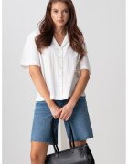 Pieces Camasa din bumbac organic cu detaliu brodat - Alb