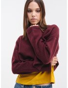 Pieces Cardigan crop cu inchidere cu un nasture - Visiniu