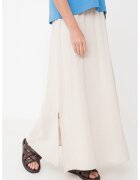 Pieces Fusta maxi de bumbac organic cu slituri laterale - Gri deschis