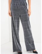 Pieces Pantaloni ampli cu insertii stralucitoare Maeve - Negru/Argintiu