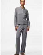 Pieces Pantaloni drepti cu model uni - Gri deschis