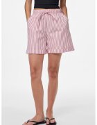 Pieces Pantaloni scurti din bumbac cu model in dungi - Roz