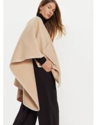 Pieces Poncho dama - 304763328 - Poliester reciclat - One Size INTL - Bej