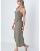 Pieces Rochie cu croiala dreapta si bretele inguste Canora - Kaki pal