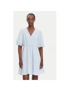 Pieces Rochie din bumbac organic cu decolteu cache-cour - Albastru deschis