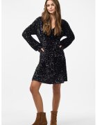 Pieces Rochie lejera scurta cu decolteu in V - Negru