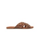 Pieces Slapi dama - 17156837 - Piele naturala - Maro - Maro