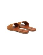 Pieces Slapi dama - 17156838 - Piele naturala - Maro