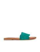 Pieces Slapi dama - 17156838 - Piele naturala - Verde - Verde