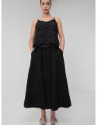 Pieces Top din dantela sangallo cu decolteu in V - Negru