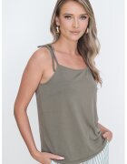 Pieces Top uni Canora - Kaki pal