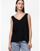 Pieces Top uni cu decolteu in V - Negru