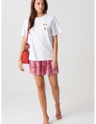 Pieces Tricou de bumbac organic cu decolteu la baza gatului - Alb