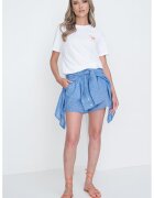 Pieces Tricou de bumbac organic cu imprimeu grafic - Alb/Roz