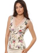Piera Top de pijama cu model floral - Ecru