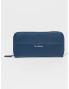 Pierre Cardin Portofel de piele cu fermoar - Albastru