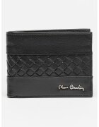 Pierre Cardin Portofel de piele cu model tesut - Negru