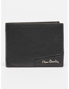 Pierre Cardin Portofel pliabil din piele cu logo metalic - Negru/Negru stins