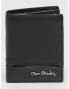 Pierre Cardin Portofel uni din piele - Negru/Albastru inchis