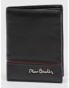 Pierre Cardin Portofel uni din piele - Visiniu/Negru