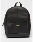 Pierre Cardin Rucsac din piele cu buzunar exterior - Negru