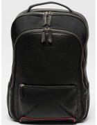 Pierre Cardin Rucsac din piele cu buzunare exterioare - Rosu/Negru